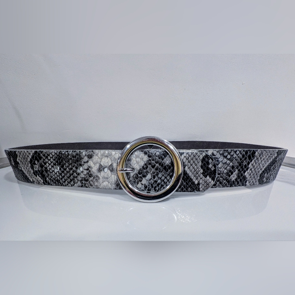 Fabio Corti Black and White Snakeskin Belt